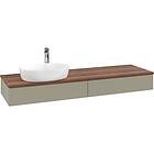 Villeroy & Boch V&B Antao Servantskap med 2 skuffer 160x50x19 cm, m/lys, Steingr