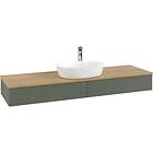 Villeroy & Boch V&B Antao Servantskap med 2 skuffer 160x50x19 cm, m/lys, Grønn M