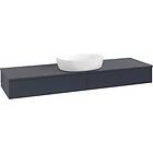 Villeroy & Boch V&B Antao Servantskap med 2 skuffer 160x50x19 cm, m/lys, Blå Mat