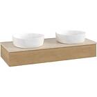 Villeroy & Boch V&B Antao Servantskap med 1 skuff 120x50x19 cm, m/lys, Eik/Crème