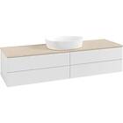 Villeroy & Boch V&B Antao Servantskap med 4 skuffer 160x50x36 cm, m/lys, Hvit Bl