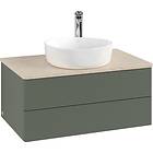 Villeroy & Boch V&B Antao Servantskap med 2 skuffer 80x50x36 cm, m/lys, Grønn Ma