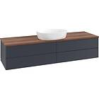 Villeroy & Boch V&B Antao Servantskap med 4 skuffer 160x50x36 cm, m/lys, Blå Mat