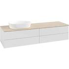 Villeroy & Boch V&B Antao Servantskap med 4 skuffer 160x50x36 cm, m/lys, Hvit Bl
