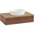 Villeroy & Boch V&B Antao Servantskap med 1 skuff 80x50x19 cm, m/lys, Valnøtt/Ei