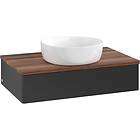 Villeroy & Boch V&B Antao Servantskap med 1 skuff 80x50x19 cm, m/lys, Sort Matt/