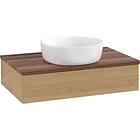 Villeroy & Boch V&B Antao Servantskap med 1 skuff 80x50x19 cm, m/lys, Eik/Valnøt