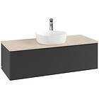 Villeroy & Boch V&B Antao Servantskap med 1 skuff 120x50x36 cm, u/lys, Sort Matt