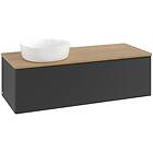 Villeroy & Boch V&B Antao Servantskap med 1 skuff 120x50x36 cm, u/lys, Sort Matt
