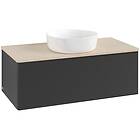 Villeroy & Boch V&B Antao Servantskap med 1 skuff 100x50x36 cm, u/lys, Sort Matt