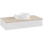 Villeroy & Boch V&B Antao Servantskap med 1 skuff 100x50x19 cm, m/lys, Hvit Blan