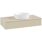 Villeroy & Boch V&B Antao Servantskap med 1 skuff 100x50x19 cm, m/lys, Grå Matt/