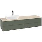 Villeroy & Boch V&B Antao Servantskap med 4 skuffer 160x50x36 cm, u/lys, Grønn M