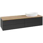 Villeroy & Boch V&B Antao Servantskap med 4 skuffer 160x50x36 cm, u/lys, Sort Ma