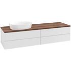 Villeroy & Boch V&B Antao Servantskap med 4 skuffer 160x50x36 cm, u/lys, Hvit Bl