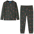 vidaXL Pyjamas med långa ärmar för barn khaki 128 12687