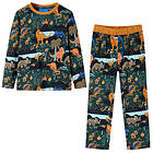 vidaXL Pyjamas med långa ärmar för barn mörkgrön 92 13364