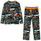 vidaXL Pyjamas med långa ärmar för barn mörkgrön 104 13365