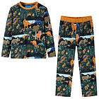 vidaXL Pyjamas med långa ärmar för barn mörkgrön 128 13367
