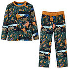 vidaXL Pyjamas med långa ärmar för barn mörkgrön 140 13368