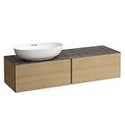 Laufen ILBAGNOALESSI Servantskap 1600 160x50 cm, 2 skuffer, Light Oak H432355097