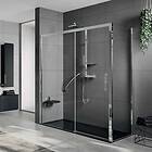 Novellini Rose 2P Skyvedør 151-157 cm, Venstre, Krom/Klart Glass ROSE2P151S-1K