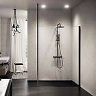 Novellini Kuadra H Fastvegg 127-130 cm, Hvit Matt/Klart Glass KUADH130-1U
