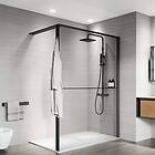 Novellini Kuadra HWS Fastvegg 140 cm, Venstre, Hvit Matt/Klart Glass KUADHWSPO14