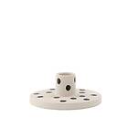 Venture Home Ljusstake Bette Candlestick White/Black Dots W12*H5cm 58109-110