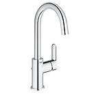 Grohe Bau Edge servantbatteri Med bunnventil, Krom 23760000