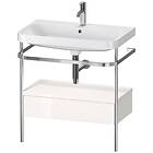 Duravit Happy D.2 Plus Servant 775x490 mm, med konsoll, Hvit Høyglans HP4842O222