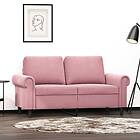 vidaXL Soffa 2-sits rosa 120 cm sammet 359522