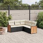 vidaXL Loungegrupp för trädgården med dynor 5 delar svart konstrotting 3227638