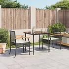 vidaXL Matgrupp för trädgården med dynor 3 delar svart konstrotting 3213596