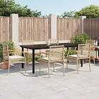 vidaXL Matgrupp för trädgården med dynor 7 delar beige konstrotting 3213636