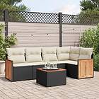 vidaXL Loungegrupp med dynor 6 delar svart konstrotting 3227631