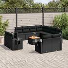 vidaXL Loungegrupp med dynor 12 delar svart konstrotting 3257154