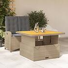 vidaXL Matgrupp för trädgården med dynor 2 delar beige konstrotting 3277367