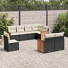 vidaXL Loungegrupp för trädgården med dynor 8 delar svart konstrotting 3227841