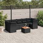 vidaXL Loungegrupp med dynor 6 delar svart konstrotting 3255838