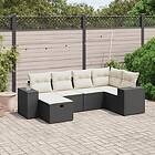 vidaXL Loungegrupp med dynor 6 delar svart konstrotting 3264412