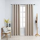 vidaXL Mörkläggningsgardiner med metallringar 2 st beige 140x175 cm 134442