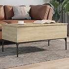 vidaXL Soffbord sonoma-ek 100x50x45 cm konstruerat trä och metall 845412