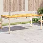 vidaXL Trädgårdsbord beige 180x90x75 cm konstrotting akaciaträ 366281