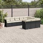 vidaXL Loungegrupp 10 delar med svarta dynor konstrotting 3250055