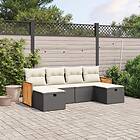 vidaXL Loungegrupp med dynor 6 delar svart konstrotting 3265774