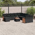 vidaXL Loungegrupp med dynor 12 delar svart konstrotting 3228253