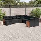 vidaXL Loungegrupp för trädgården m. dynor 11 delar konstrotting svart 3228246