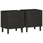 vidaXL Sängbord 2 st svart 40x33x46 cm massivt mangoträ 356816