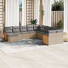 vidaXL Loungegrupp för trädgården m. dynor 11 delar beige konstrotting 3228250